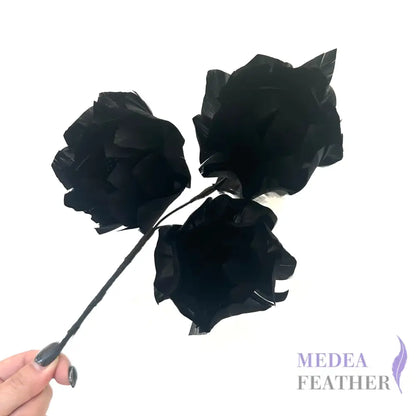Three Goose Feather Flowers Set FM045 #03 black