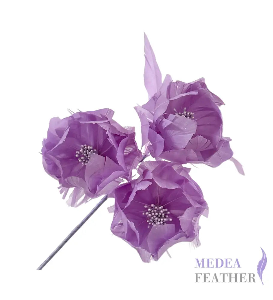 Three Goose Feather Flowers Set FM045 - #53 lilac
