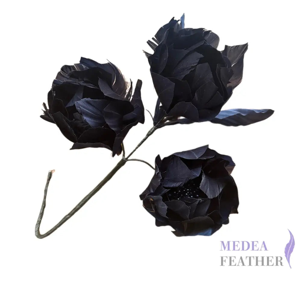 Three Goose Feather Flowers Set FM045 #65 navy