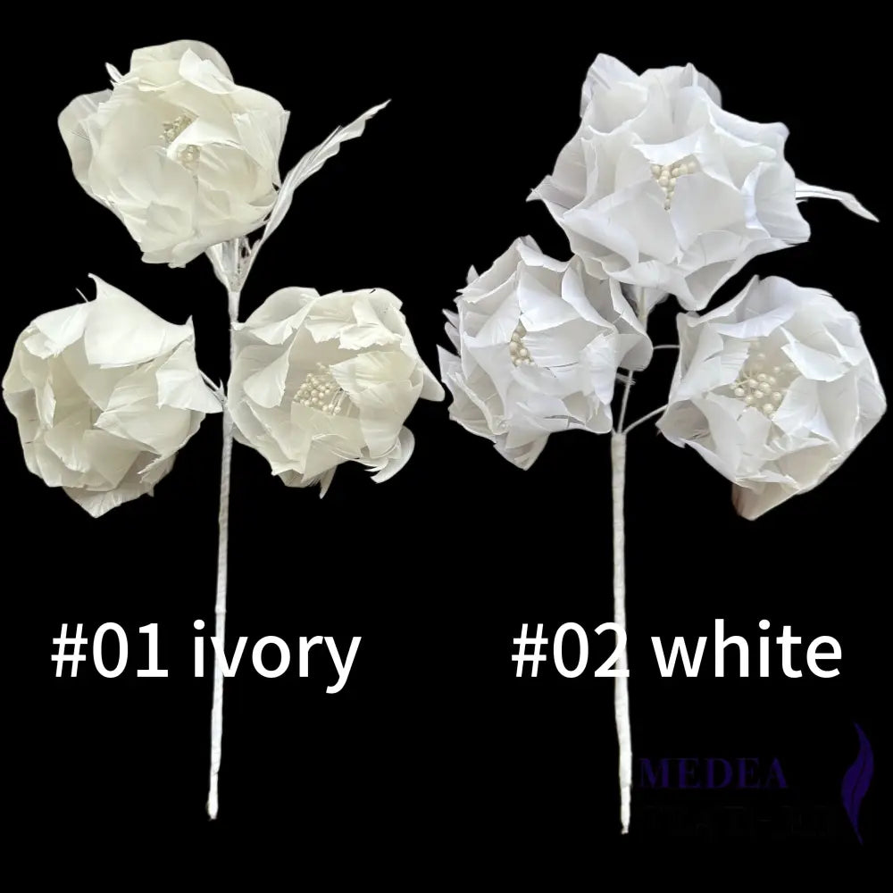 Three Goose Feather Flowers Set FM045