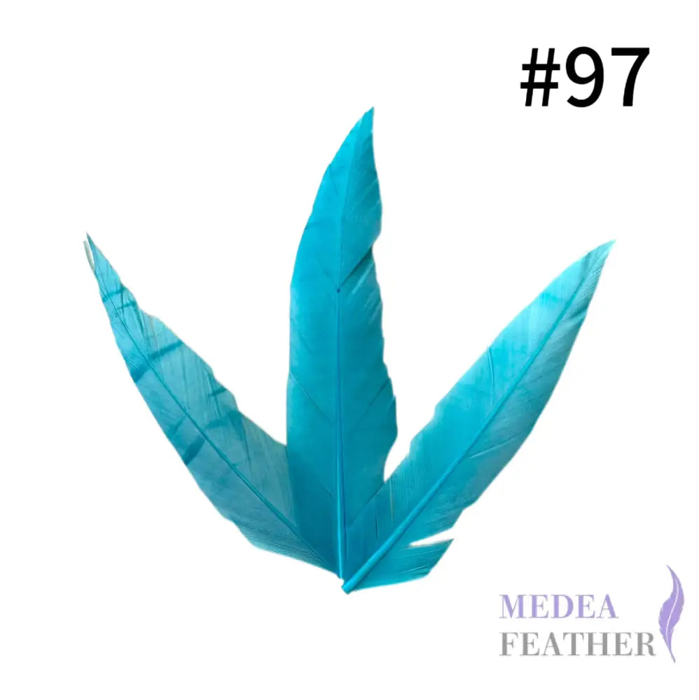 Trimmed Oval-shaped Goose Feather-Pack of 20 SFGOOSE07 - #97 summer turq. blue