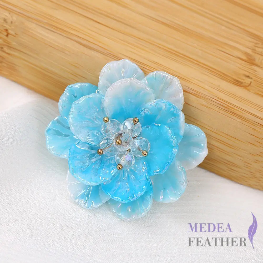 Two-colour Bead Flower BF10 Blue + White