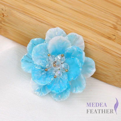 Two-colour Bead Flower BF10 Blue + White