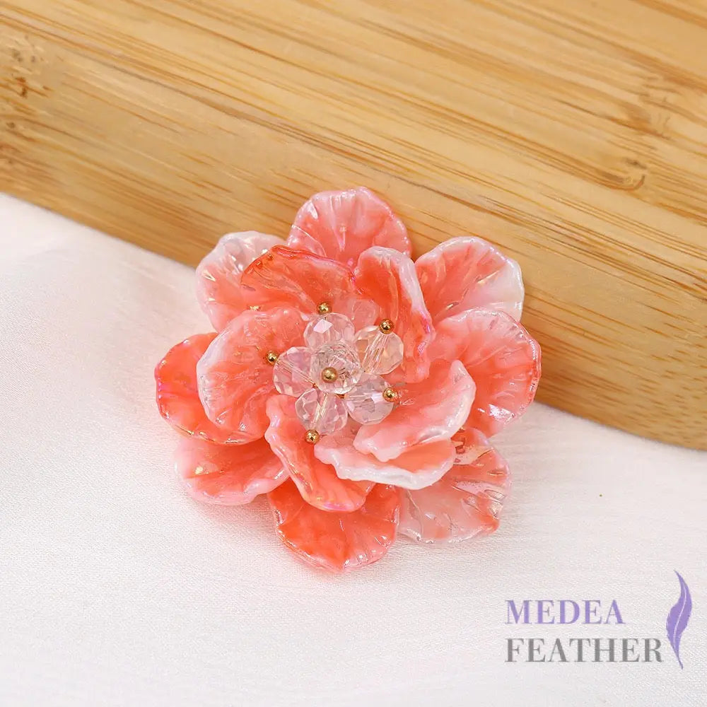 Two-colour Bead Flower BF10 Carol + White