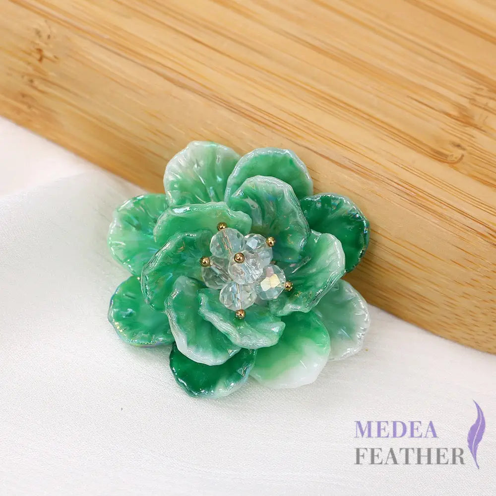 Two-colour Bead Flower BF10 Green + White