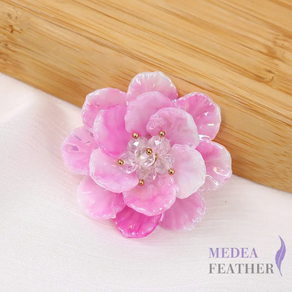 Two-colour Bead Flower BF10 Light Pink + White