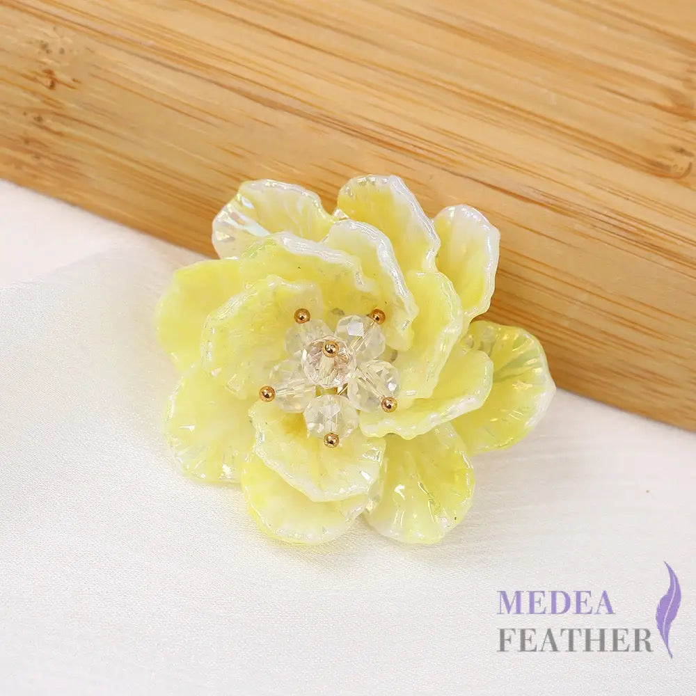 Two-colour Bead Flower BF10 Light Yellow + White