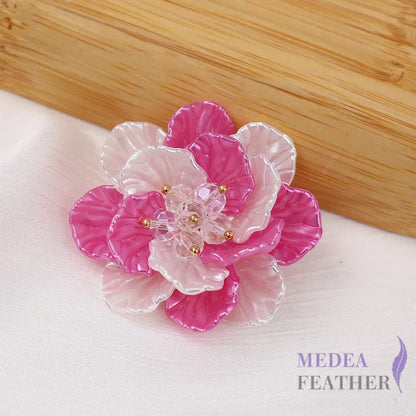 Two-colour Bead Flower BF10 Pink + White