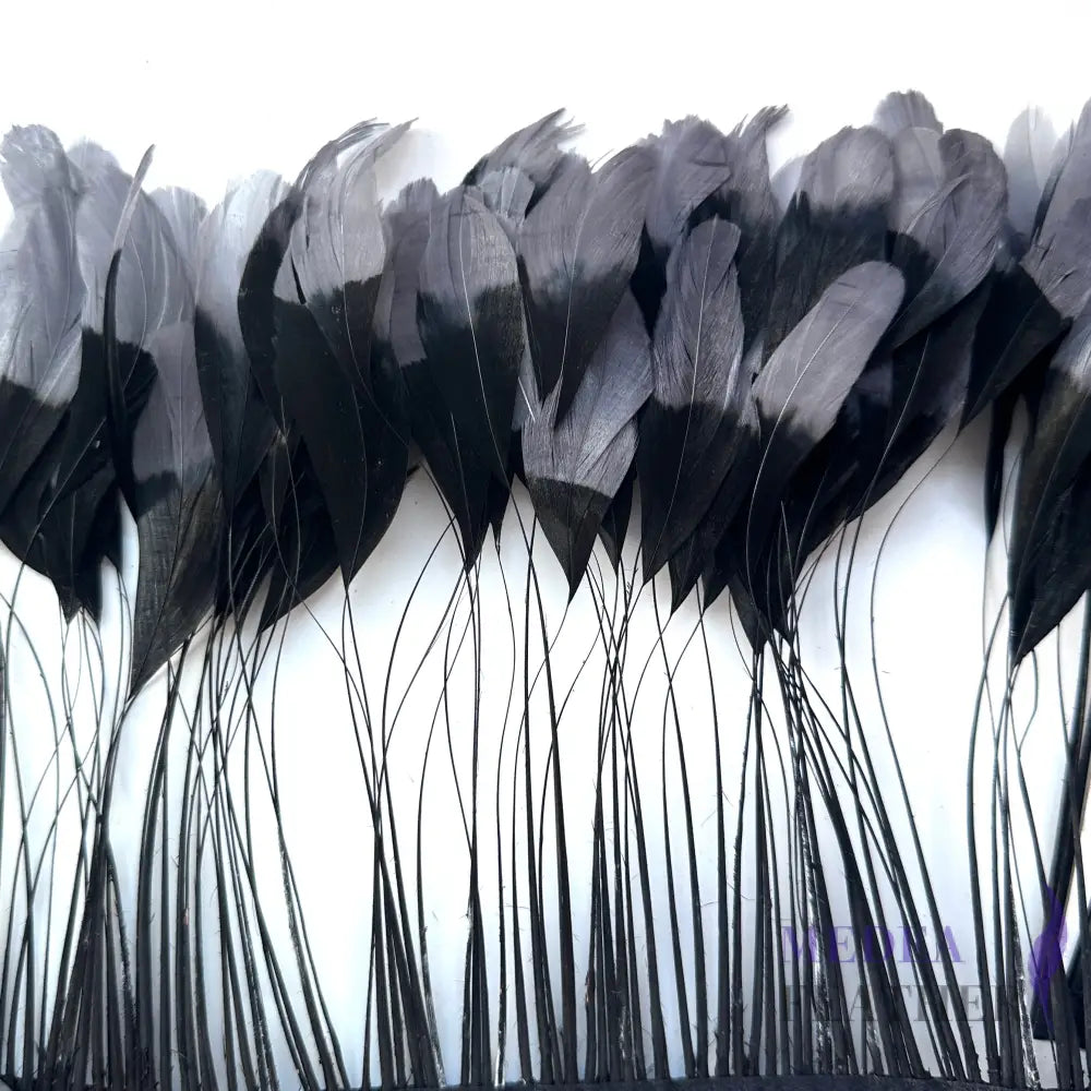 Two colour Coque Feather Trim Gray