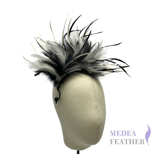 Two-colour Fluffy Goose Biot Feather Mount Custom