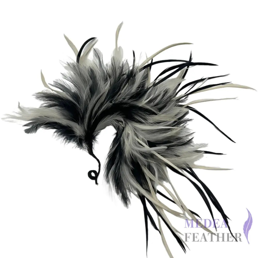 Two-colour Fluffy Goose Biot Feather Mount Custom