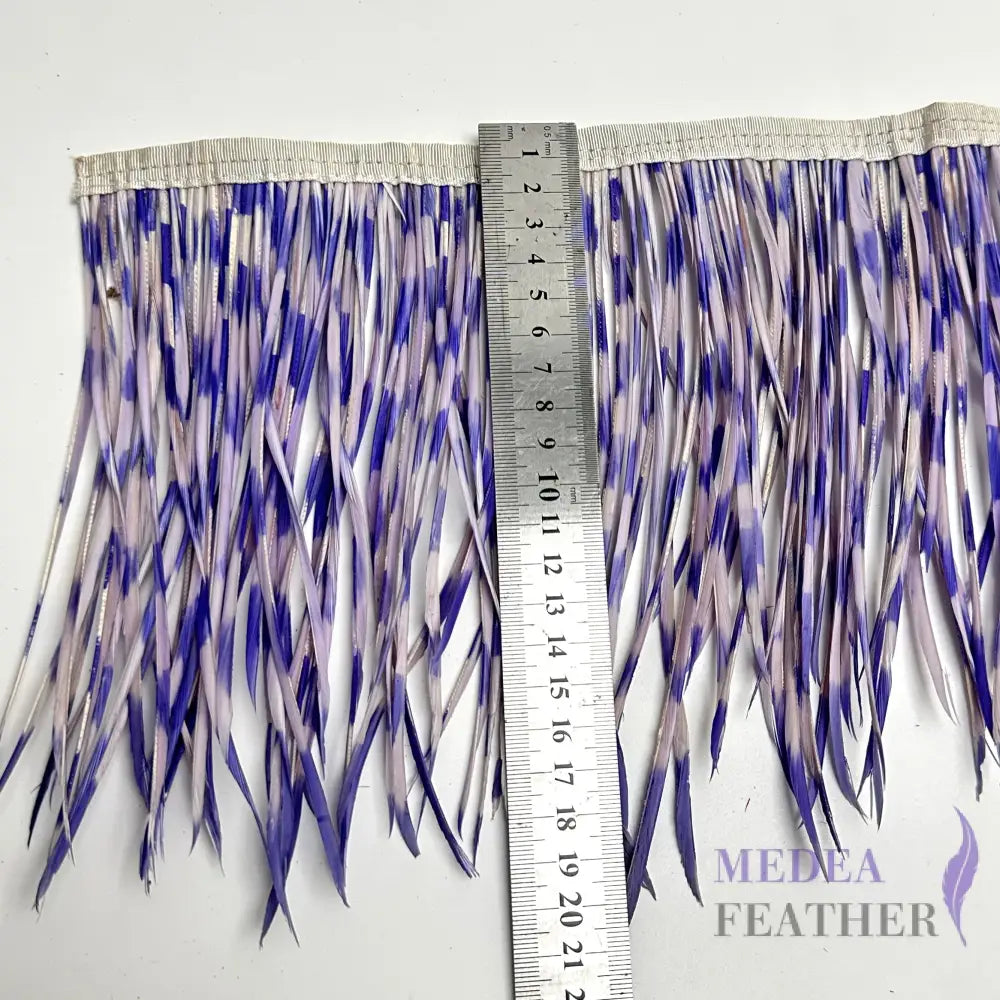Two Colour Goose Biot Feather Fringe 1 Meter