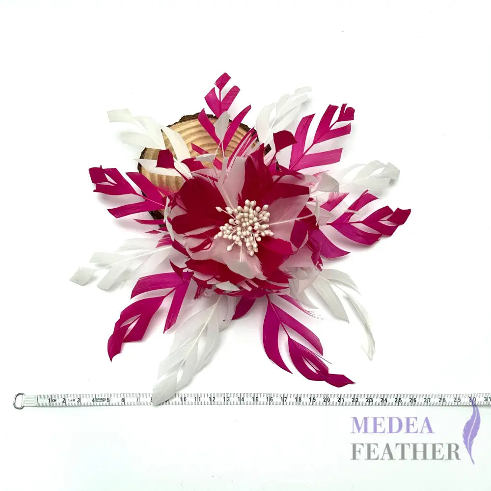 Two-colour Space Cut Goose Feather Flower Mount Custom - Please add text below