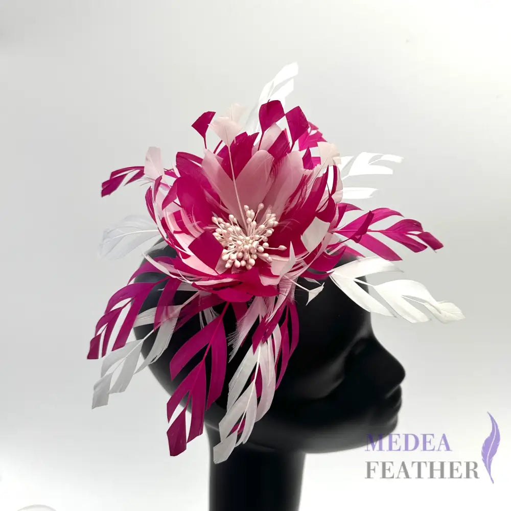 Two-colour Space Cut Goose Feather Flower Mount Custom - Please add text below