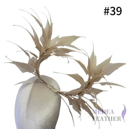 Two End Goose Feather Hat Mount for Millinery & Fascinator Making - DS25050G - #39 indian khaki