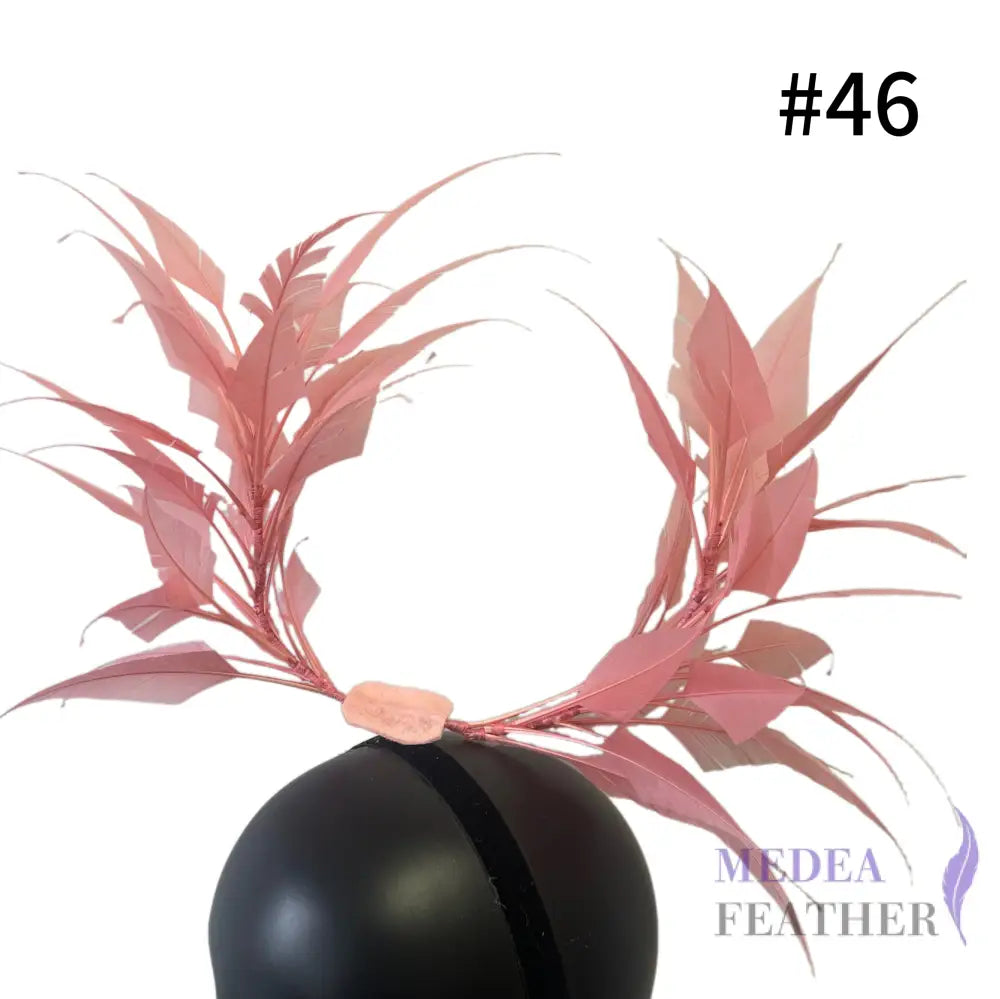 Two End Goose Feather Hat Mount for Millinery & Fascinator Making - DS25050G - #46 bloosom