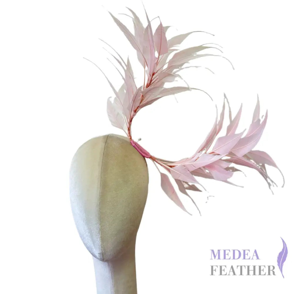Two End Goose Feather Hat Mount for Millinery & Fascinator Making - DS25050G - #47 baby pink