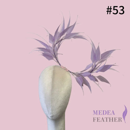 Two End Goose Feather Hat Mount for Millinery & Fascinator Making - DS25050G - #53 lilac