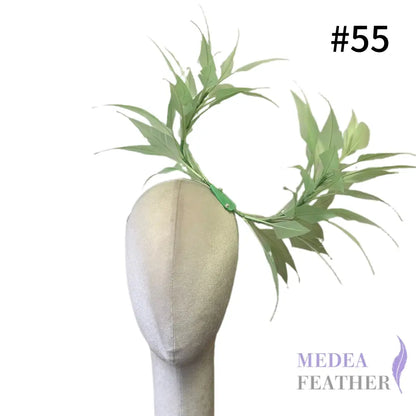 Two End Goose Feather Hat Mount for Millinery & Fascinator Making - DS25050G - #55 mint green