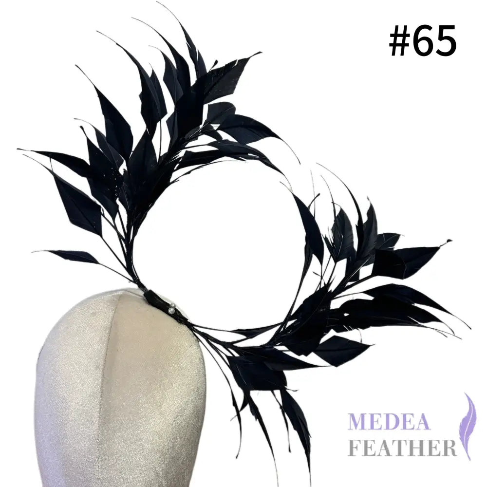 Two End Goose Feather Hat Mount for Millinery & Fascinator Making - DS25050G - #65 navy