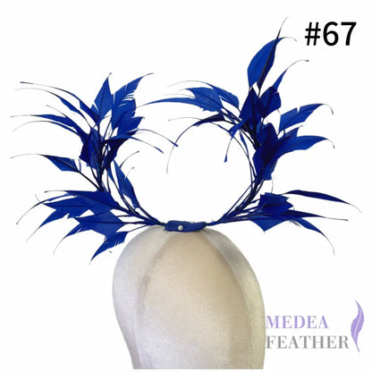 Two End Goose Feather Hat Mount for Millinery & Fascinator Making - DS25050G - #67 royal blue