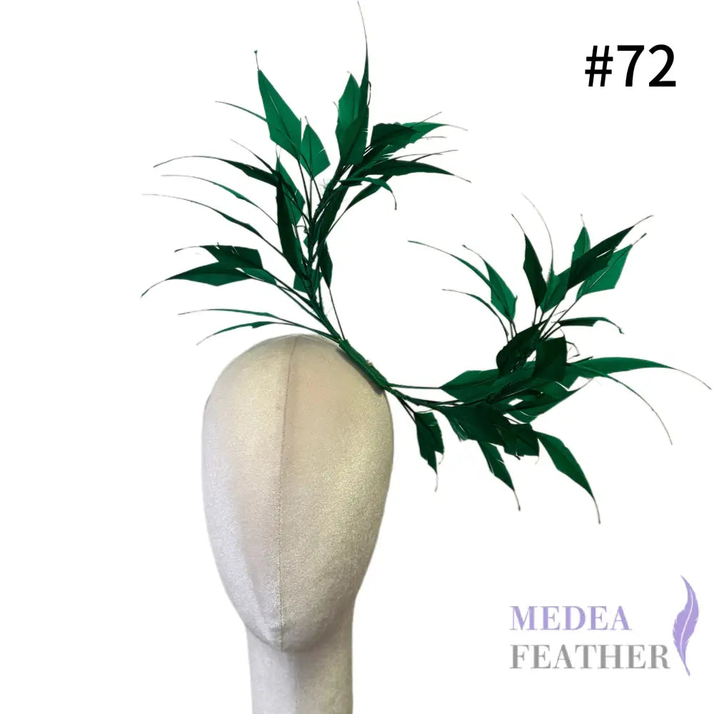 Two End Goose Feather Hat Mount for Millinery & Fascinator Making - DS25050G - #72 green