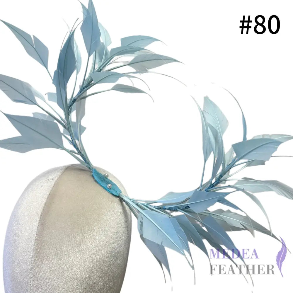 Two End Goose Feather Hat Mount for Millinery & Fascinator Making - DS25050G - #80 baby blue
