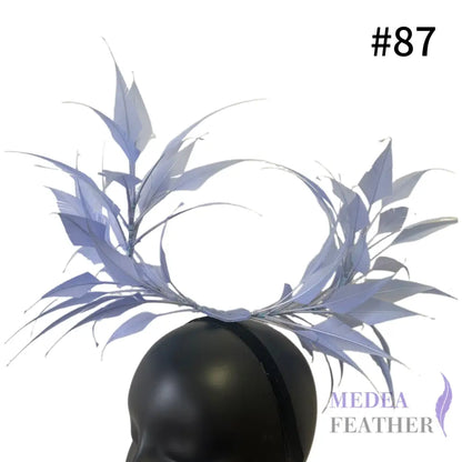 Two End Goose Feather Hat Mount for Millinery & Fascinator Making - DS25050G - #87 cornflower blue