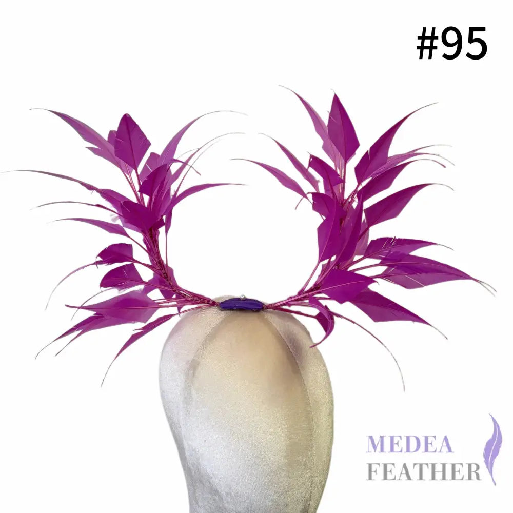 Two End Goose Feather Hat Mount for Millinery & Fascinator Making - DS25050G - #95 violet