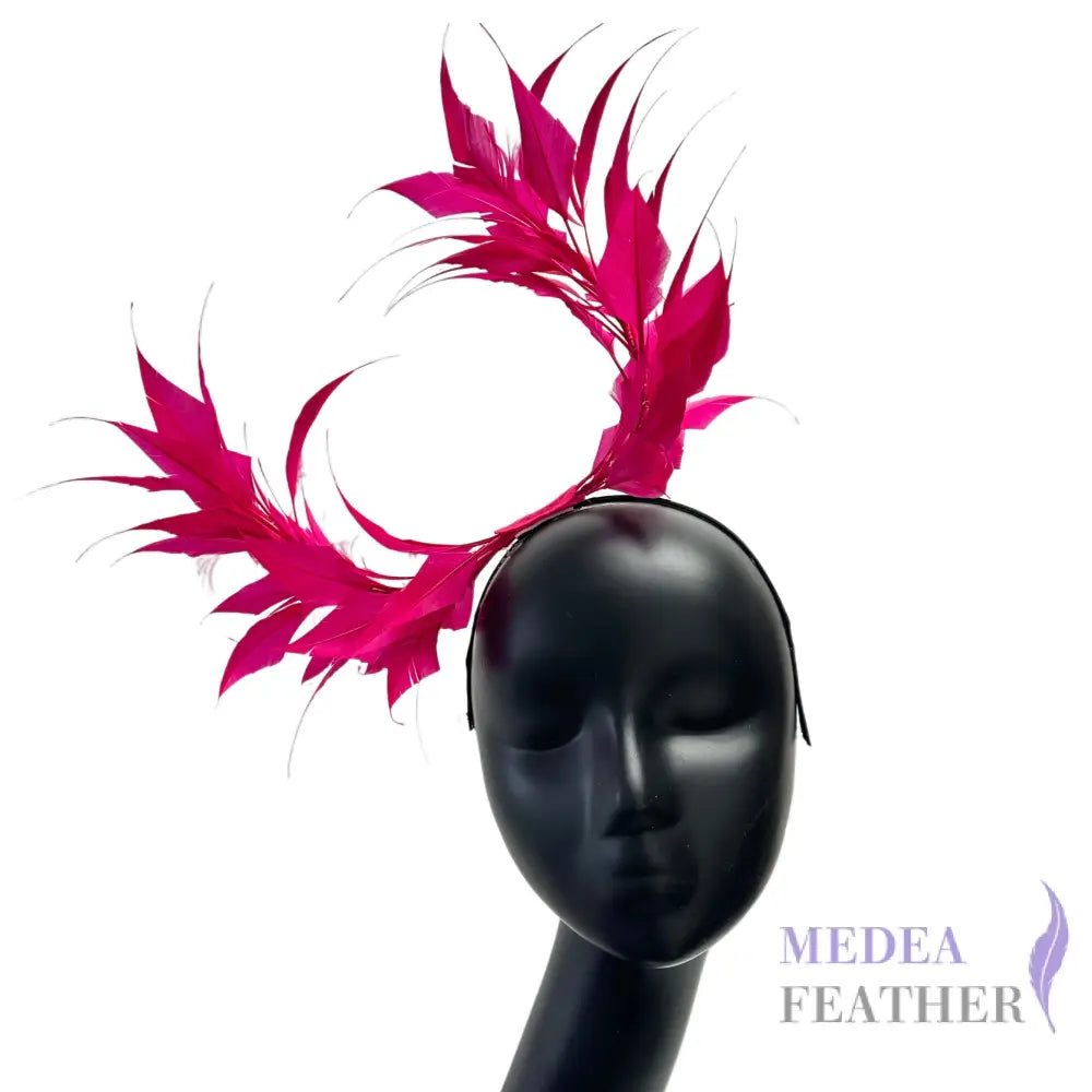 Two sides striped goose feather flower mount with wire accessory
