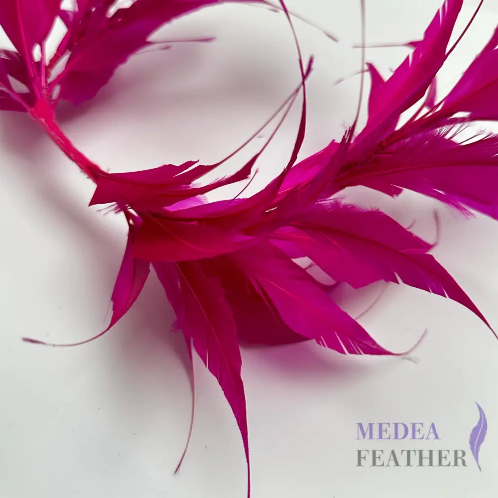 Two sides striped goose feather flower mount with wire accessory