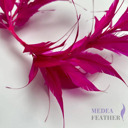 Two sides striped goose feather flower mount with wire accessory