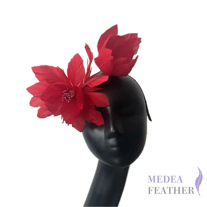 Two Goose Feather Flowers Set DS20250920 #22 red