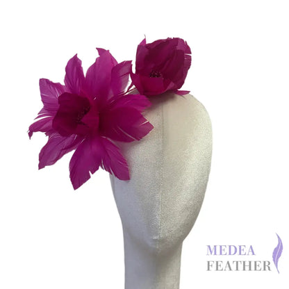 Two Goose Feather Flowers Set DS251101 - #20 Barbie pink