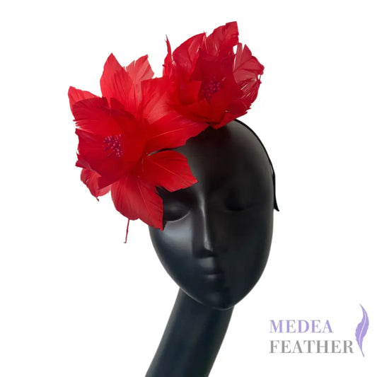 Two Goose Feather Flowers Set DS251101 #22 red