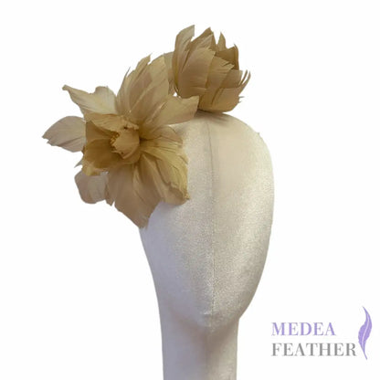 Two Goose Feather Flowers Set DS251101 - #39 indian khaki