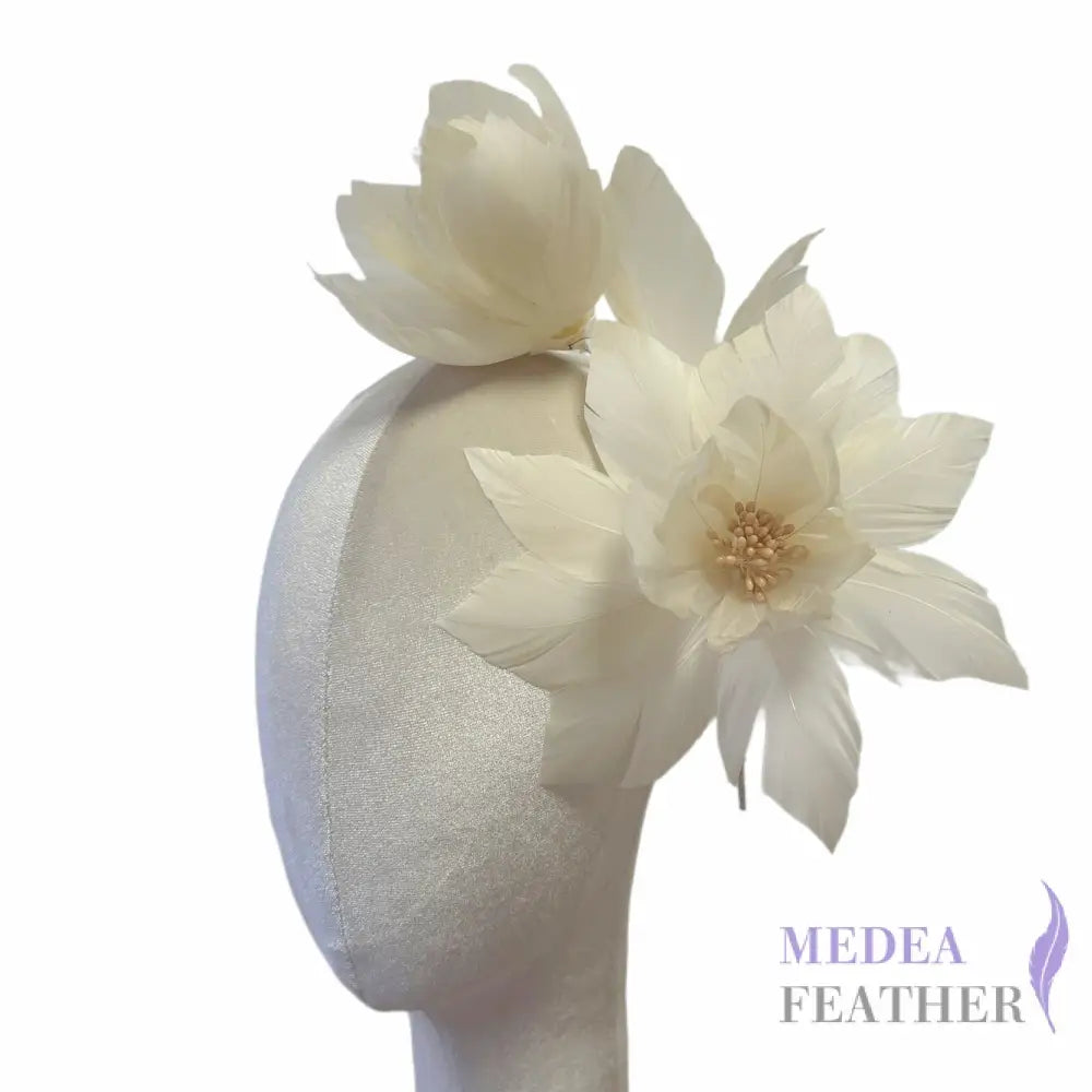 Two Goose Feather Flowers Set DS251101 - limited-light yellow