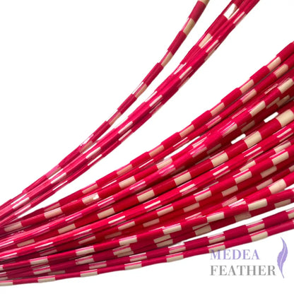Two Tone Ostrich Feather Quill SFOSTRICH02 - #21 raspberry + ivory base