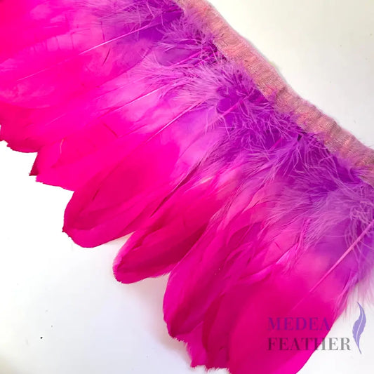 Two Tone Stripped Goose Feather Trim