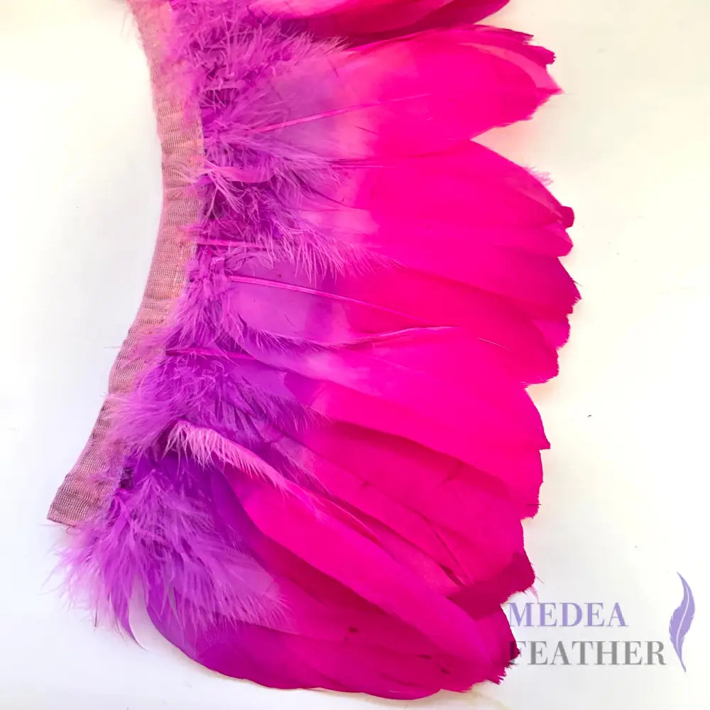 Two Tone Stripped Goose Feather Trim