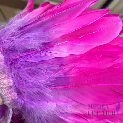 Two Tone Stripped Goose Feather Trim