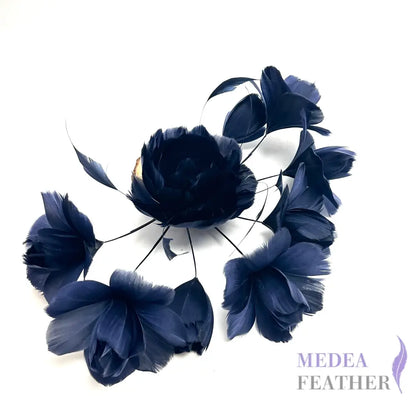 ’Valentines Roses’/ Classic Goose Feather Flower Mount #65 navy