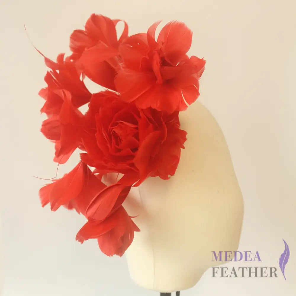’Valentines Roses’/ Classic Goose Feather Flower Mount #22 red