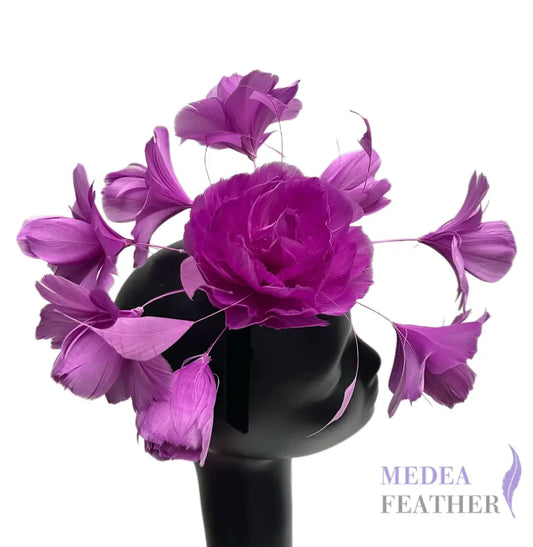 ’Valentines Roses’/ Classic Goose Feather Flower Mount #95 violet