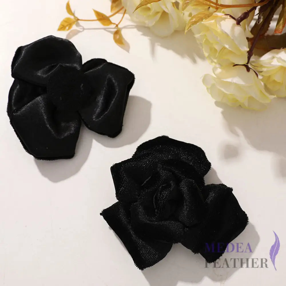 Velvet Camellia Flower - black