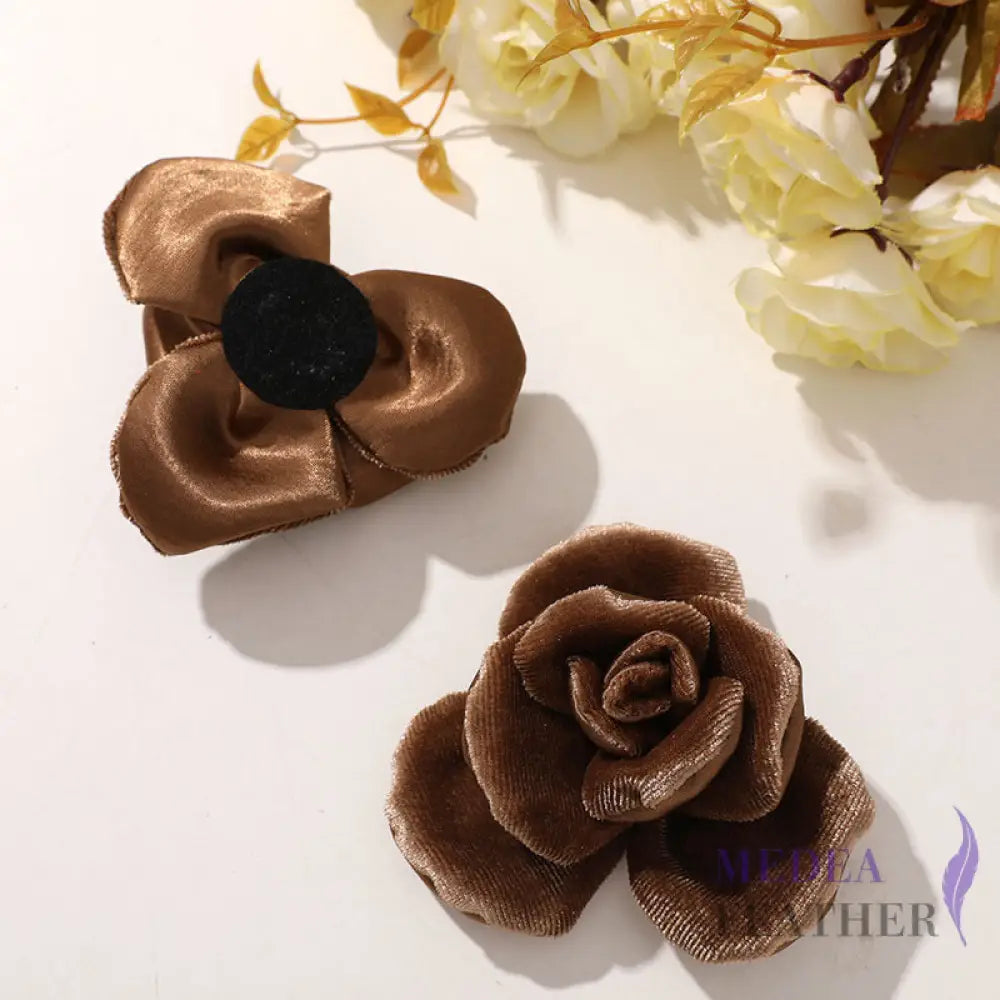 Velvet Camellia Flower - coffee
