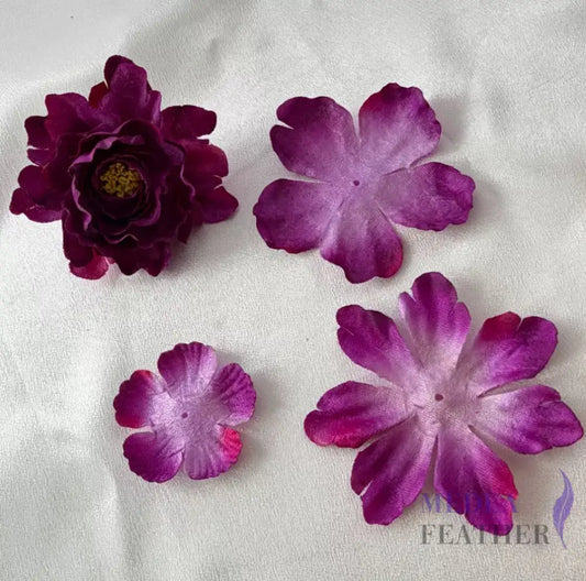 Velvet Fabric Flower Petals-Pack of 10 PETAL01 - Purple / 6*6 cm