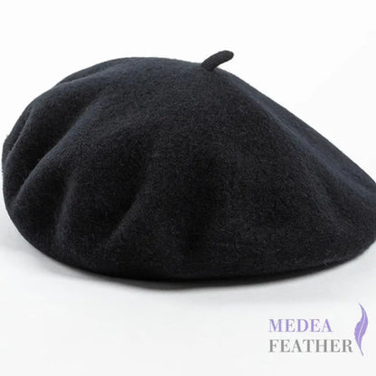 Wool Beret Hat M: 56-58cm / Black