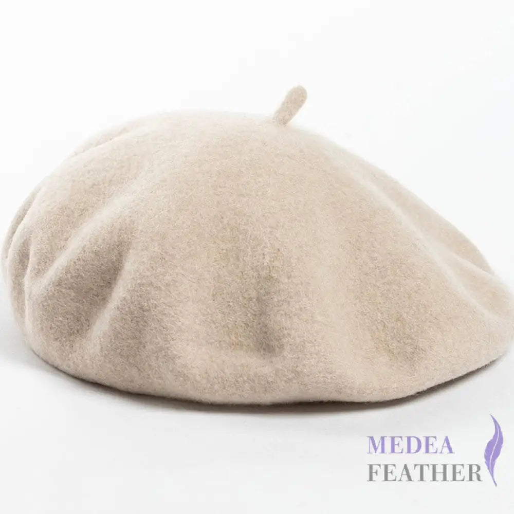 Wool Beret Hat M: 56-58cm / Cream