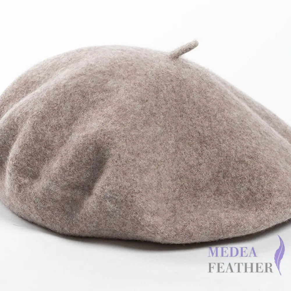 Wool Beret Hat M: 56-58cm / Light Mocha